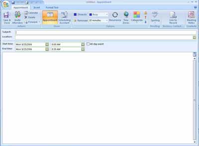 New Appointment Window