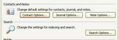 Contact Options Button