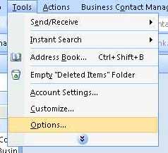 Tools>Options