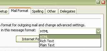 Select Email Text Type
