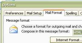 Mail Format Tab