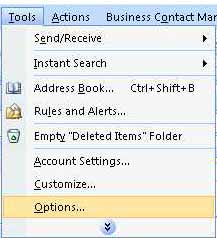 Tools>Options